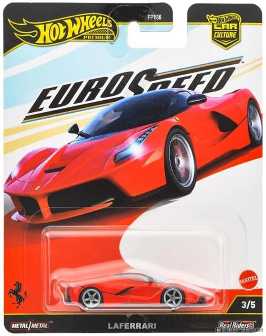 Hot Wheels Euro Speed Laferrari Premium Die-Cast Car, 1:64 Scale, Limited Release, Metal Body