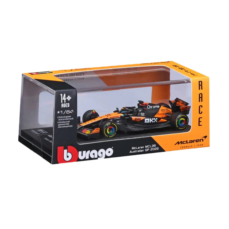 Official Bburago 2025 McLaren MCL39 Australia GP 4 LANDO NORRIS - Scale 1 : 64 Diecast Scale Model
