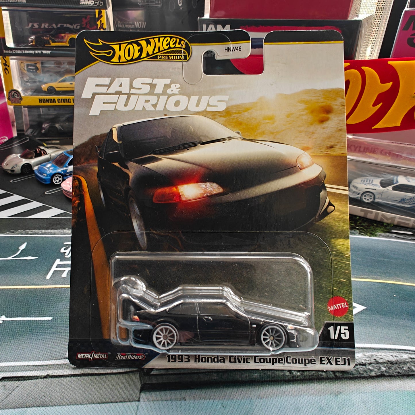 Hotwheels Premium 1993 Honda Civic Coupe/Coupe EX EJ1