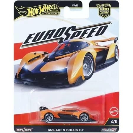 Hot Wheels Euro Speed Premium Die-Cast Car, 1:64 Scale, Limited Release, Metal Body (MCLAREN Solus GT)