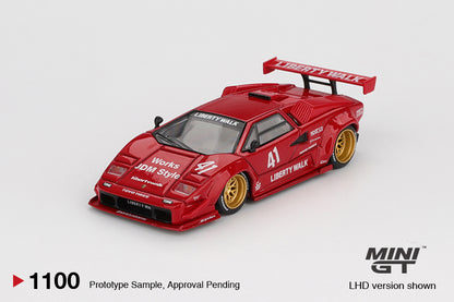 Mini GT #1100: Lamborghini Countach LB-WORKS Red 1:64 Scale