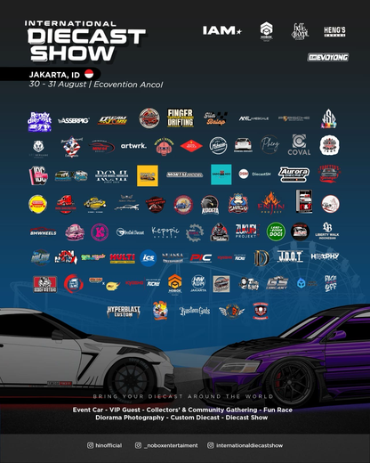 INNO64 Mazda RX-7 FC3S Pandem Rocket Bunny White & Wide Body Kit Purple Event Edition | 2025 IAM Kuala Lumpur