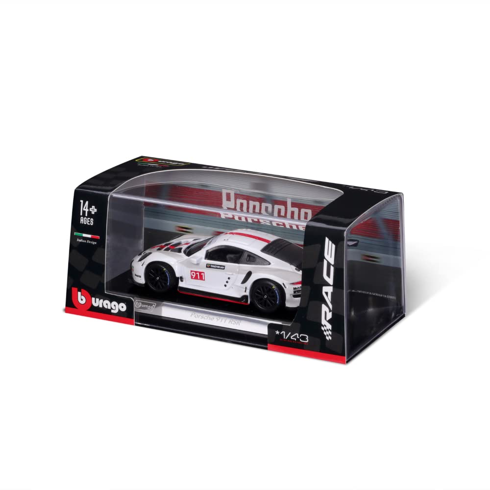 Porsche 911 RSR White 1:24 Bburago licensed diecast Scale Model car