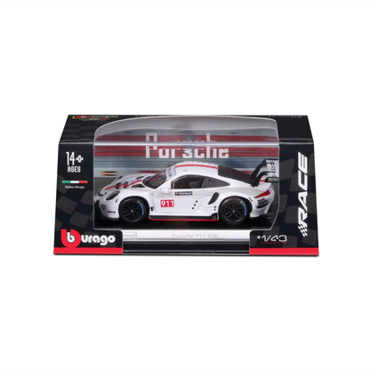 Porsche 911 RSR White 1:24 Bburago licensed diecast Scale Model car