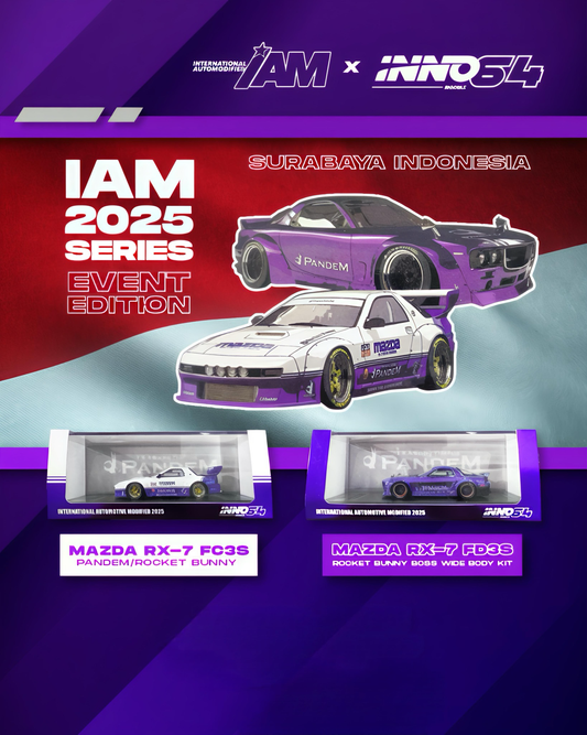 INNO64 Mazda RX-7 FC3S Pandem Rocket Bunny White & Wide Body Kit Purple Event Edition | 2025 IAM Kuala Lumpur