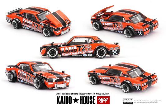 Mini GT #195: KAIDOHOUSE Nissan Skyline 2000GT-R [KPGC 10] Kaido Racing V1 (KHMG195)