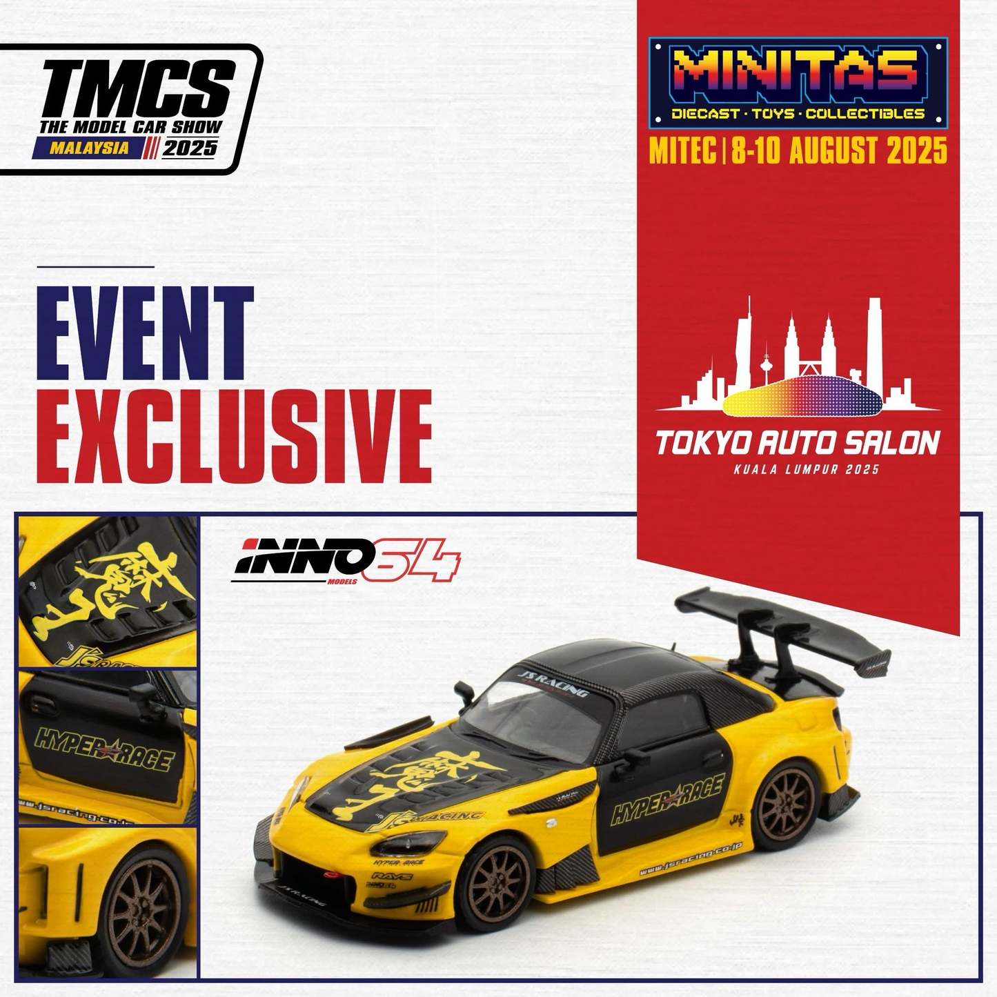 INNO64 x J’s Racing x Hyper Race Motorsport Honda S2000 | 2025 Tokyo Auto Salon TAS KL
