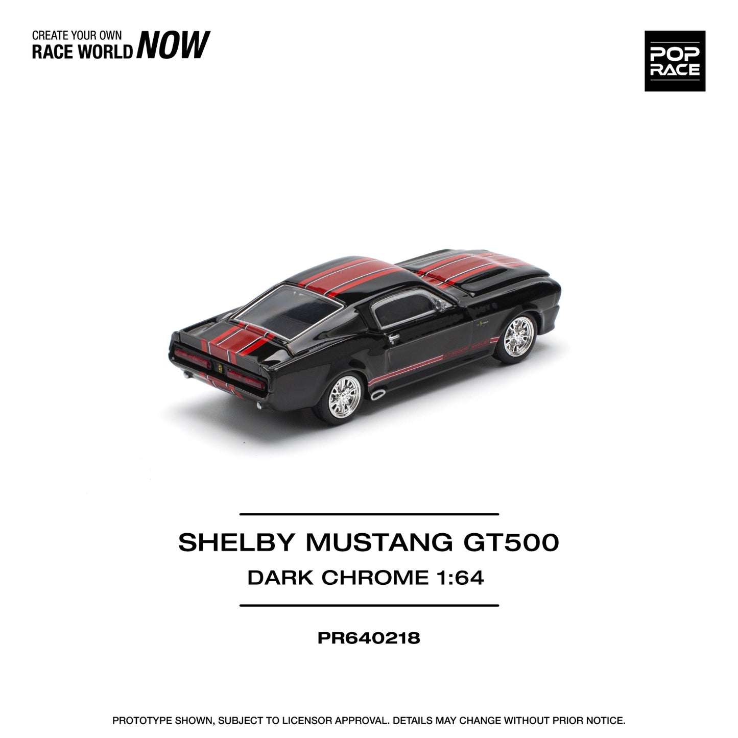 Poprace 1:64 SHELBY MUSTANG GT500 DARK CHROME (PR64-218)