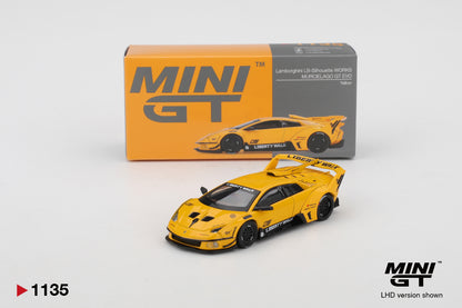 Mini GT Lamborghini LB-Silhouette WORKS MURCIELAGO GT Evo Yellow Imported 1:64 Scale
