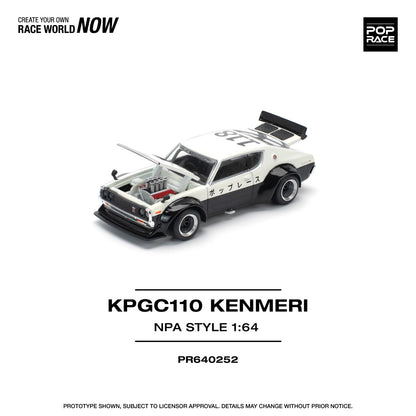 Poprace 1:64 SKYLINE GTR V8 DRIFT KENMERI NPA STYLE (PR64-252)