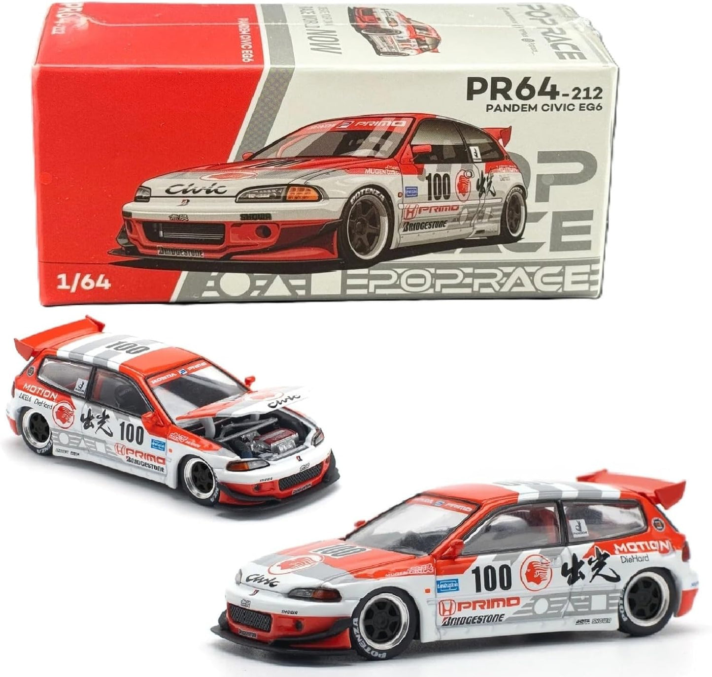 Pop Race - Honda Civic EG6 Pandem v1.5 Idemitsu Motion Infinite Limited Edition (PR64-212)