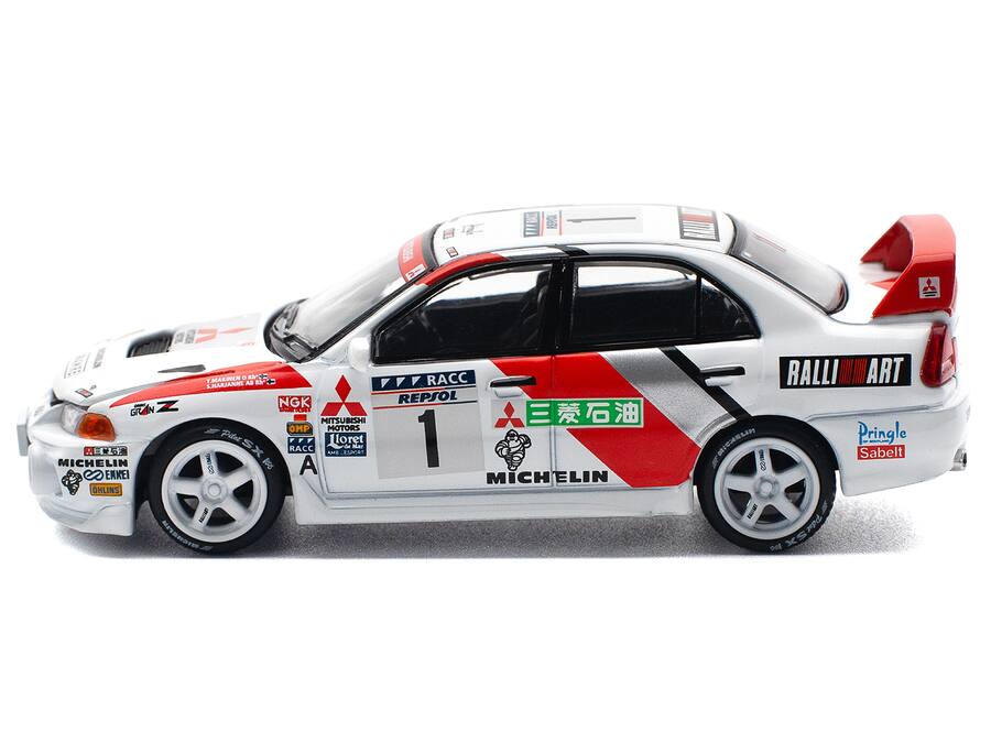 Pop Race - Mitsubishi Lancer Evolution IV RHD #1 Tommi Makinen / Seppo Harjanne Rally de Catalunya 1997 Winner 1/64 - Multicolor (PR64-165)