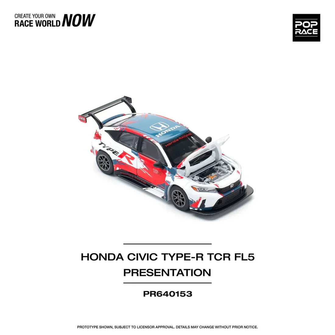 Pop Race - Honda Civic FL5 TYPE-R TCR PRESENTATION - Scale 1/64 PR64-153