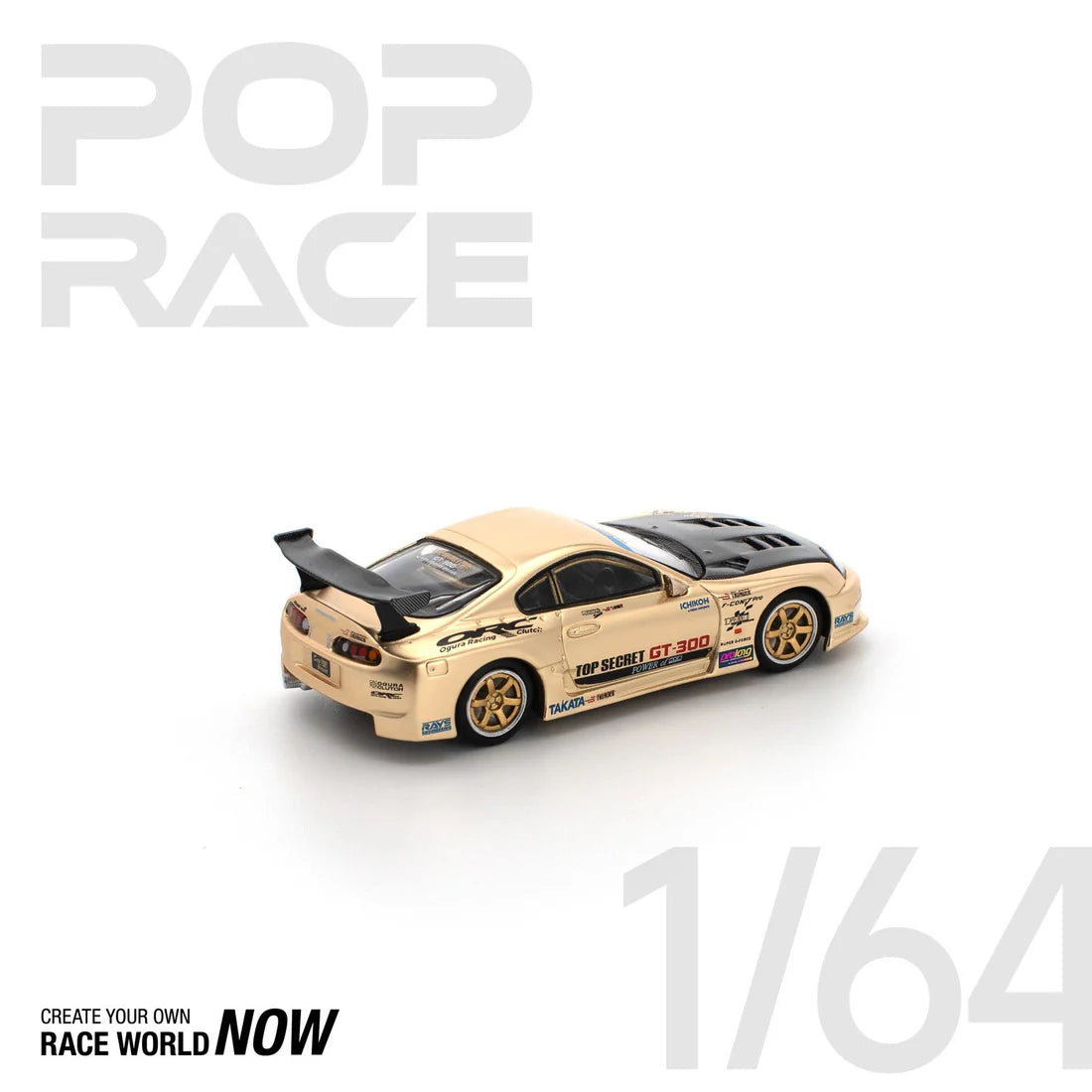 Pop Race - Top Secret GT300 Supra Carbon Hood - Scale 1/64 PR64-277