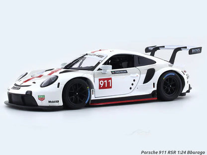 Porsche 911 RSR White 1:24 Bburago licensed diecast Scale Model car