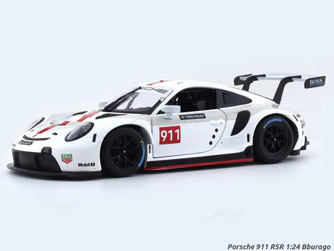 Porsche 911 RSR White 1:24 Bburago licensed diecast Scale Model car