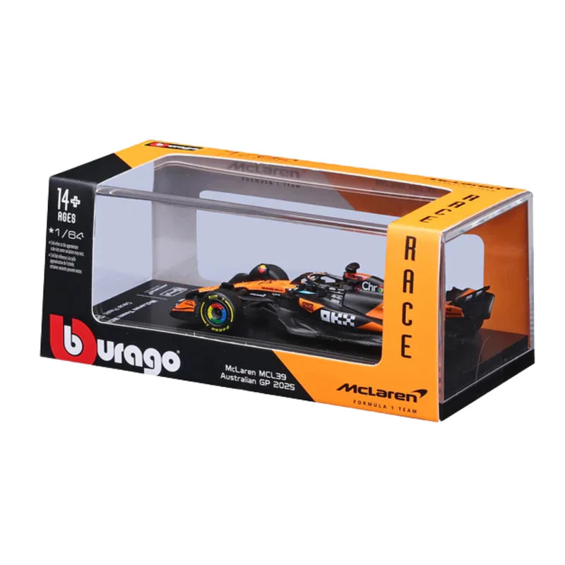 Official Bburago 2025 McLaren MCL39 Australia GP 4 LANDO NORRIS - Scale 1 : 64 Diecast Scale Model