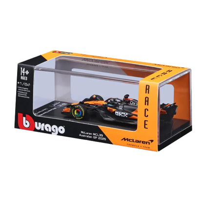 Official Bburago 2025 McLaren MCL39 Australia GP 4 LANDO NORRIS - Scale 1 : 64 Diecast Scale Model