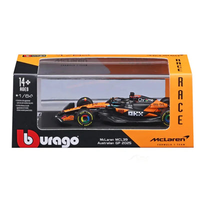Official Bburago 2025 McLaren MCL39 Australia GP 4 LANDO NORRIS - Scale 1 : 64 Diecast Scale Model