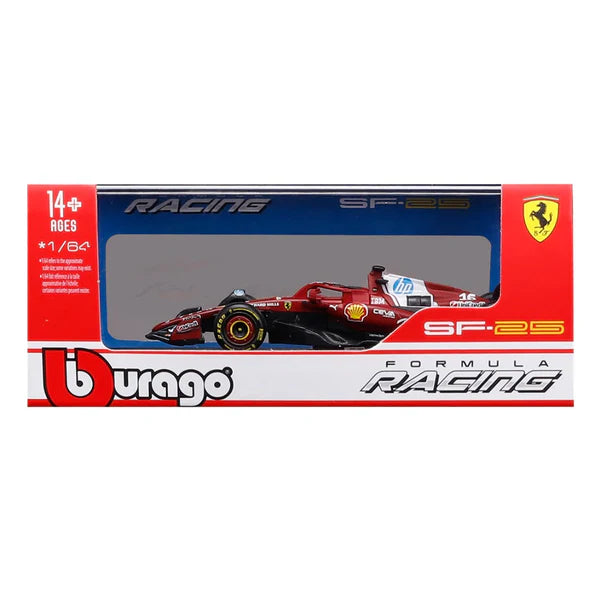 Official Bburago 2025 Ferrari SF-25 No 16 Charles Leclerc Australia GP - Scale 1 : 64 Diecast Scale Model