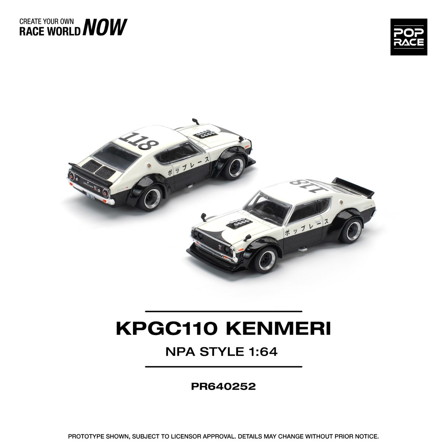 Poprace 1:64 SKYLINE GTR V8 DRIFT KENMERI NPA STYLE (PR64-252)