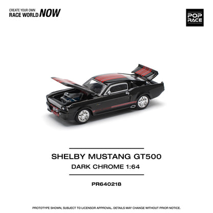 Poprace 1:64 SHELBY MUSTANG GT500 DARK CHROME (PR64-218)
