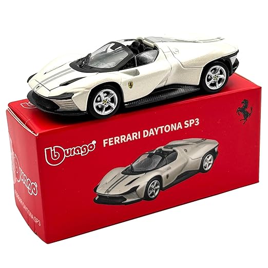 Bburago 1:64 Scale Ferrari Series Model Collection Race Diecast Metal Model Car (Daytona SP3 White)